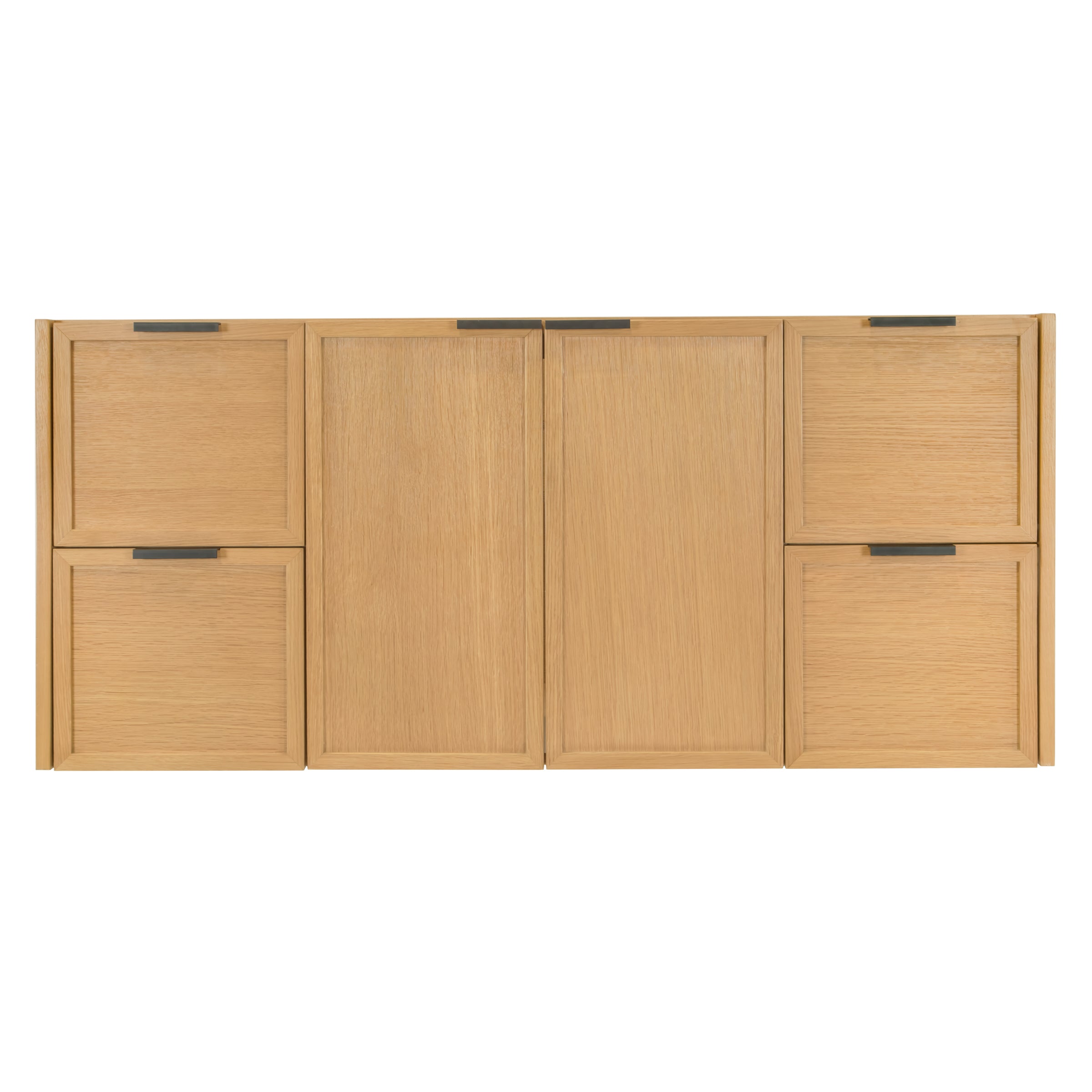 The Strand Bathroom Vanity in brown with slim shaker panel doors and soft close hardware from Bathroom Vanities and Vanity - Harvest Oak collections