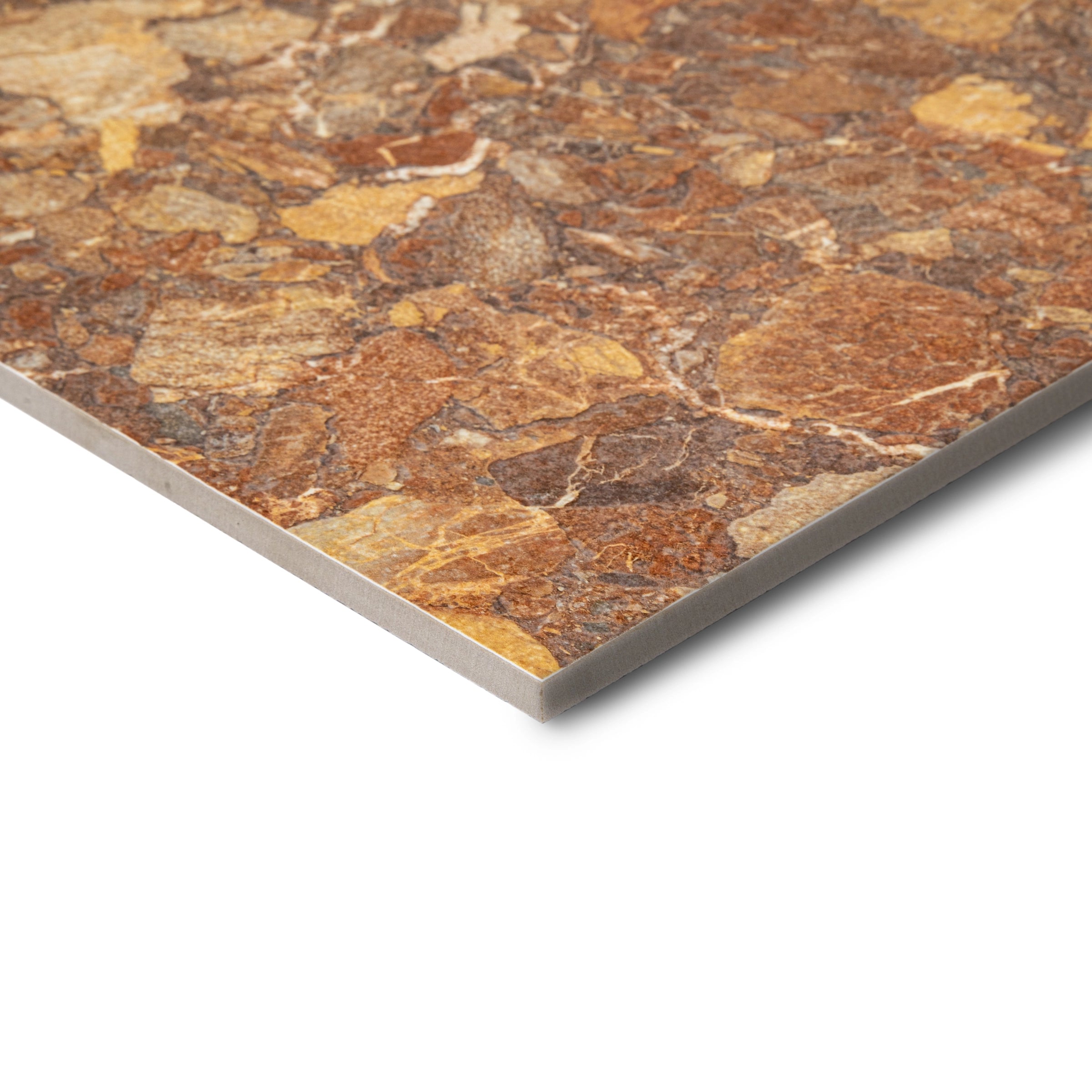 Venica Red Stone Look Porcelain Tile Sample showing natural red and brown tones from Porcelain SAMPLES ONLY collection