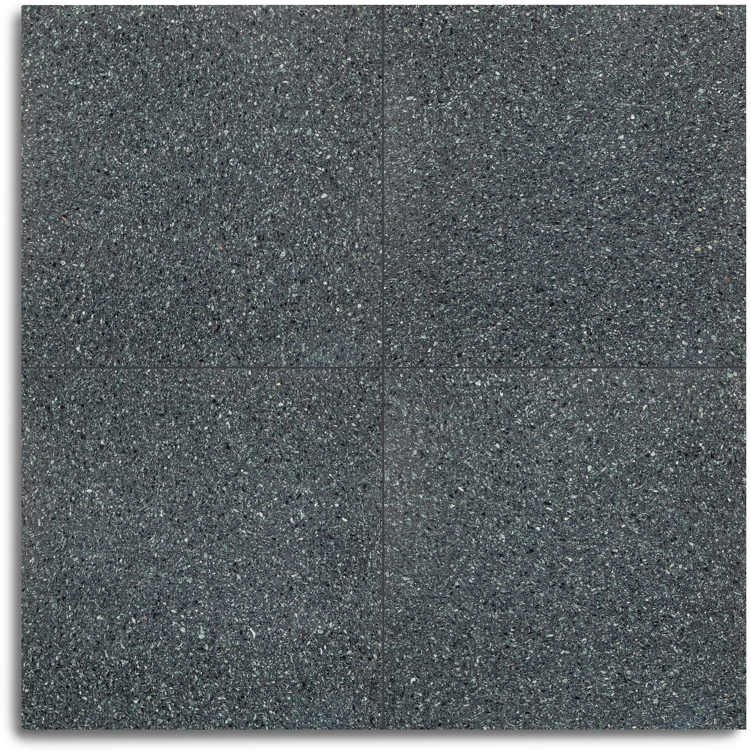 Verde Scuro Honed Italian Terrazzo Tile with dark green and black marble chips in large format tile collections.
