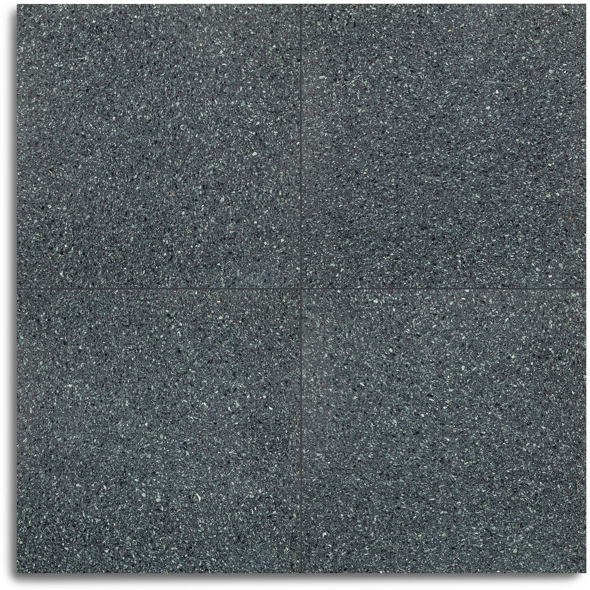 Verde Scuro Honed Italian Terrazzo Tile with dark green and black marble chips in large format tile collections.