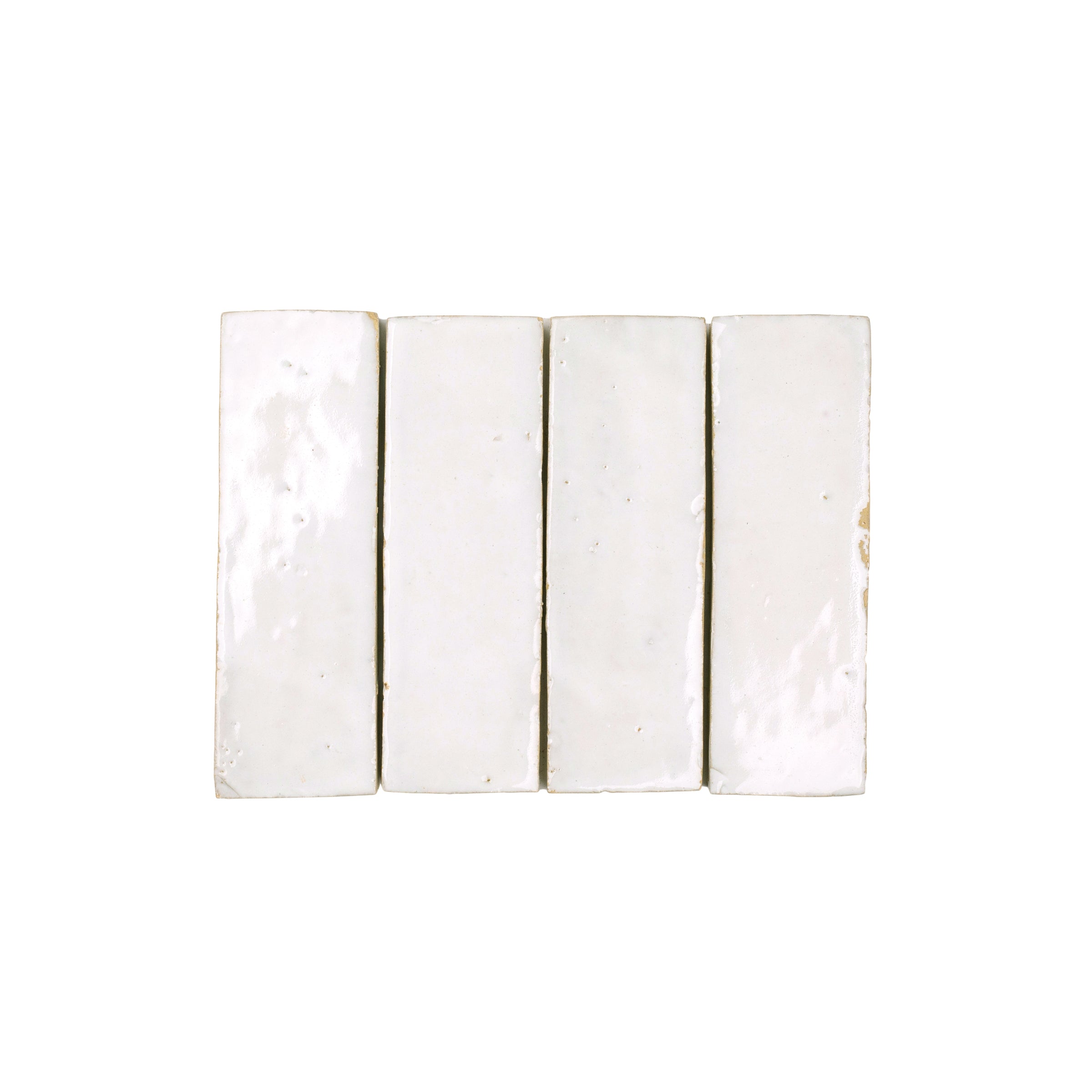 White Glazed Zellige Plinth in terracotta with handmade texture from Small Format Tiles and Handmade Moroccan Zellige Tiles collections