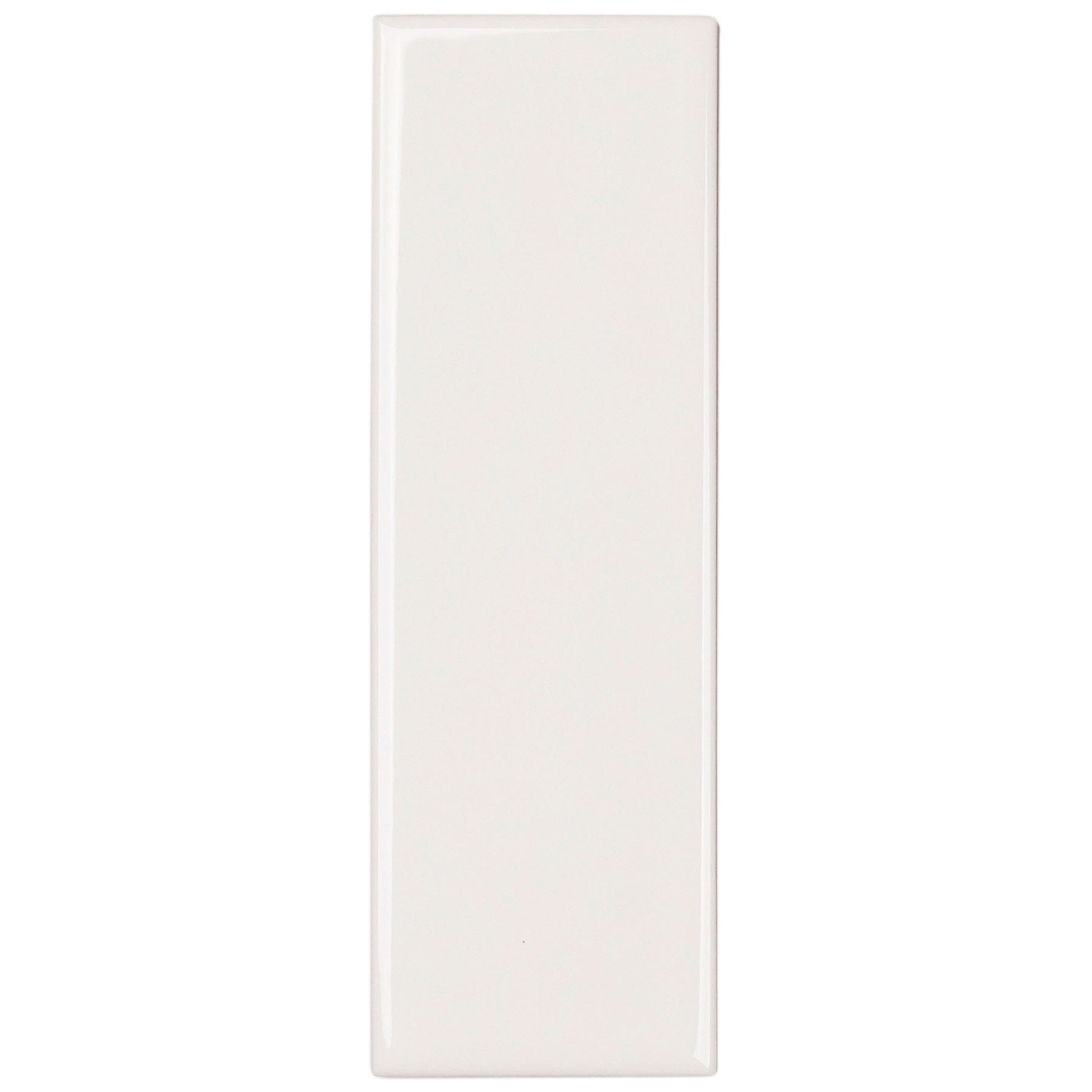 White 2x6 Gloss Porcelain Tile Sample from Porcelain collection, perfect for design-oriented flooring options.
