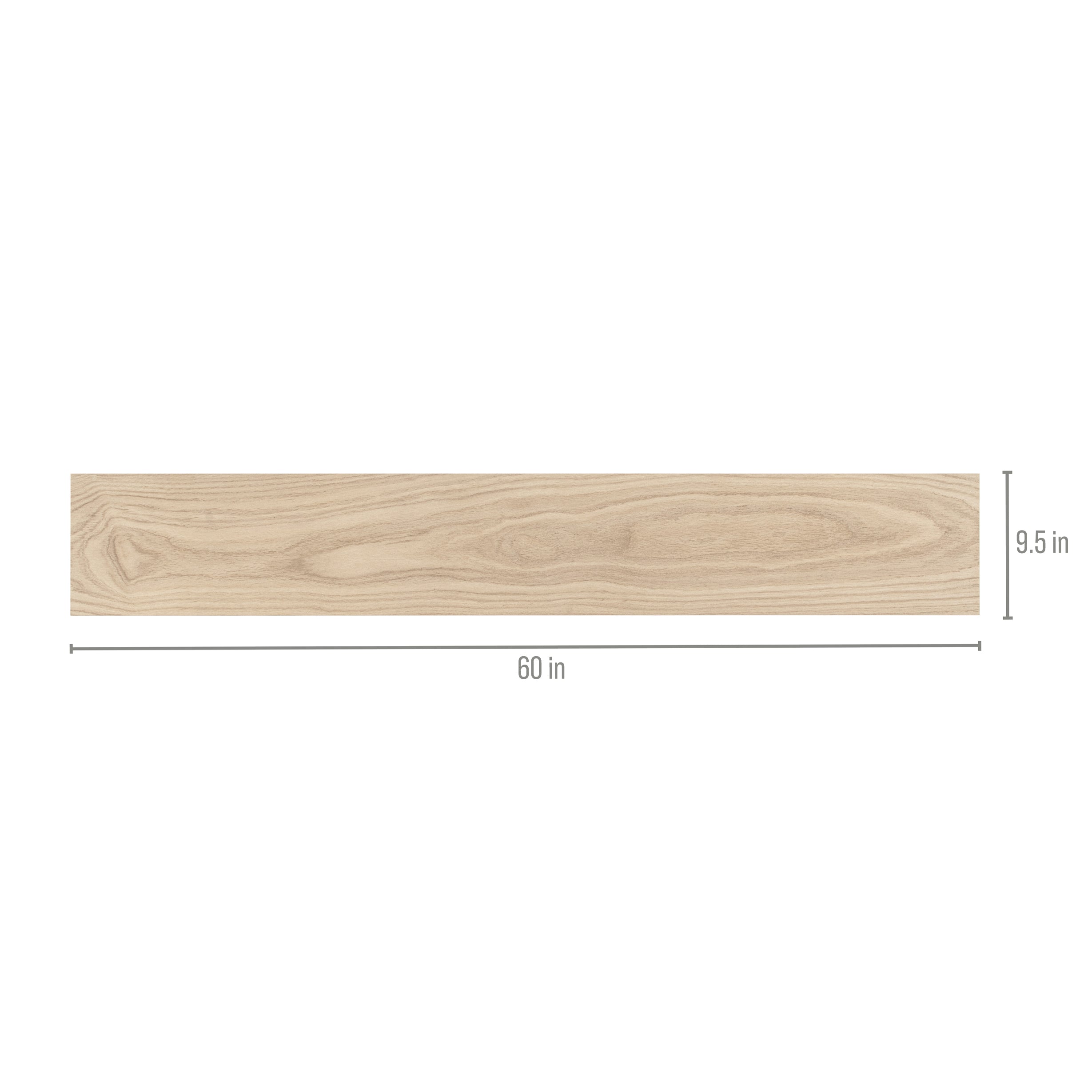 Light beige wood-look plank with natural grain patterns, designed for versatile flooring and interior applications.
