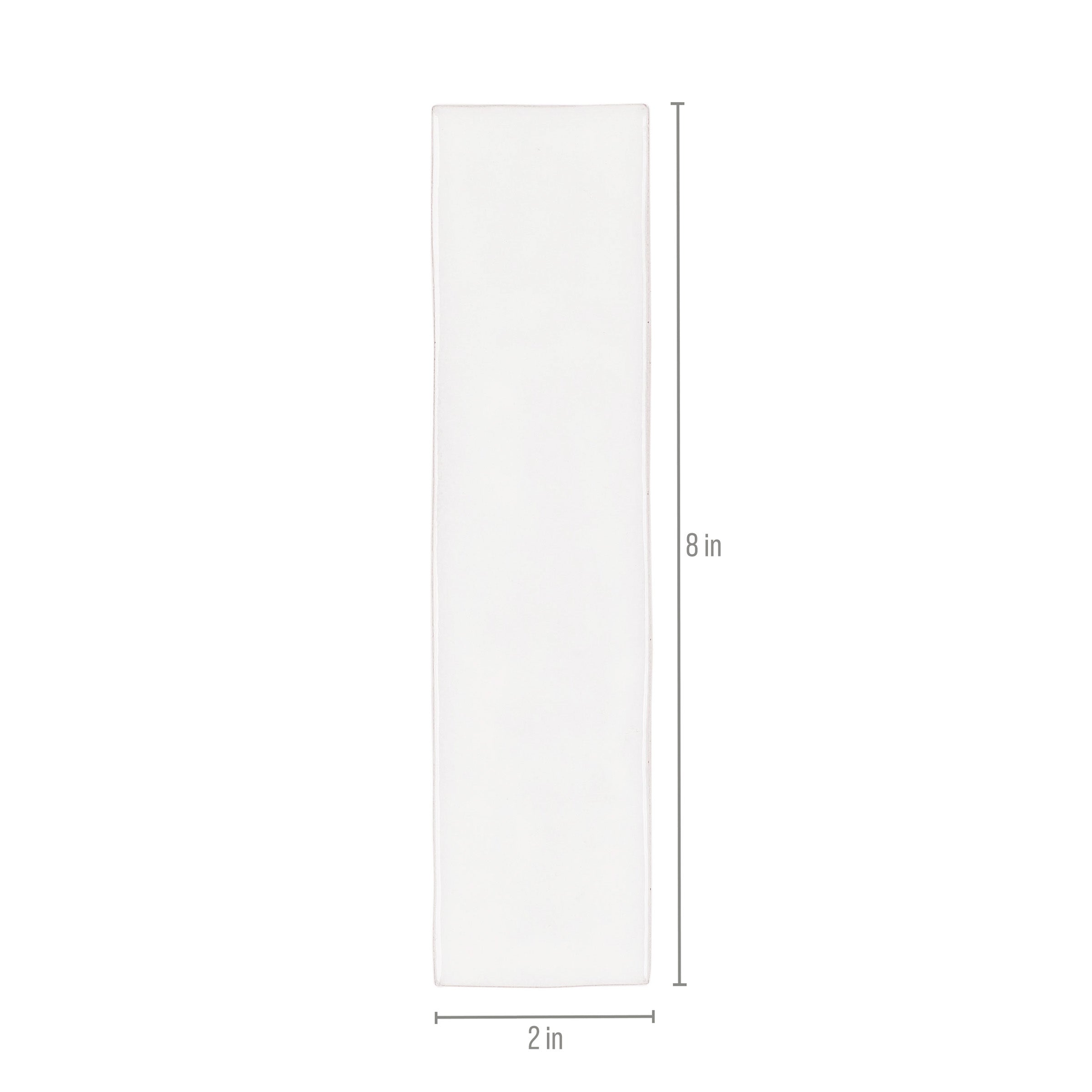 White Glossy Ceramic Tile in 2x8 format with smooth finish from Small Format Tiles and Zel Glazed Ceramic Tiles collections