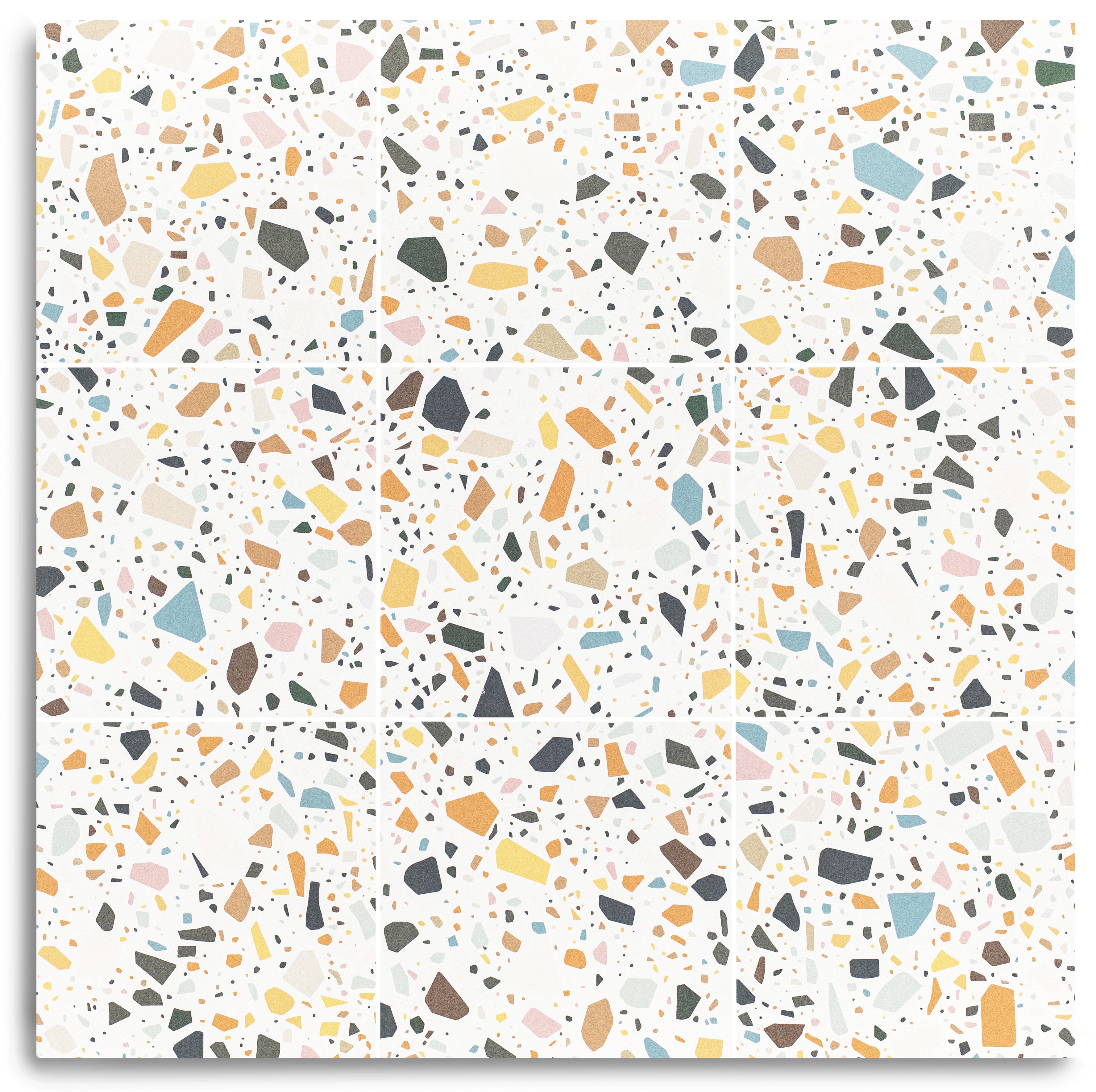 White Multi-Color Matte Porcelain Tile