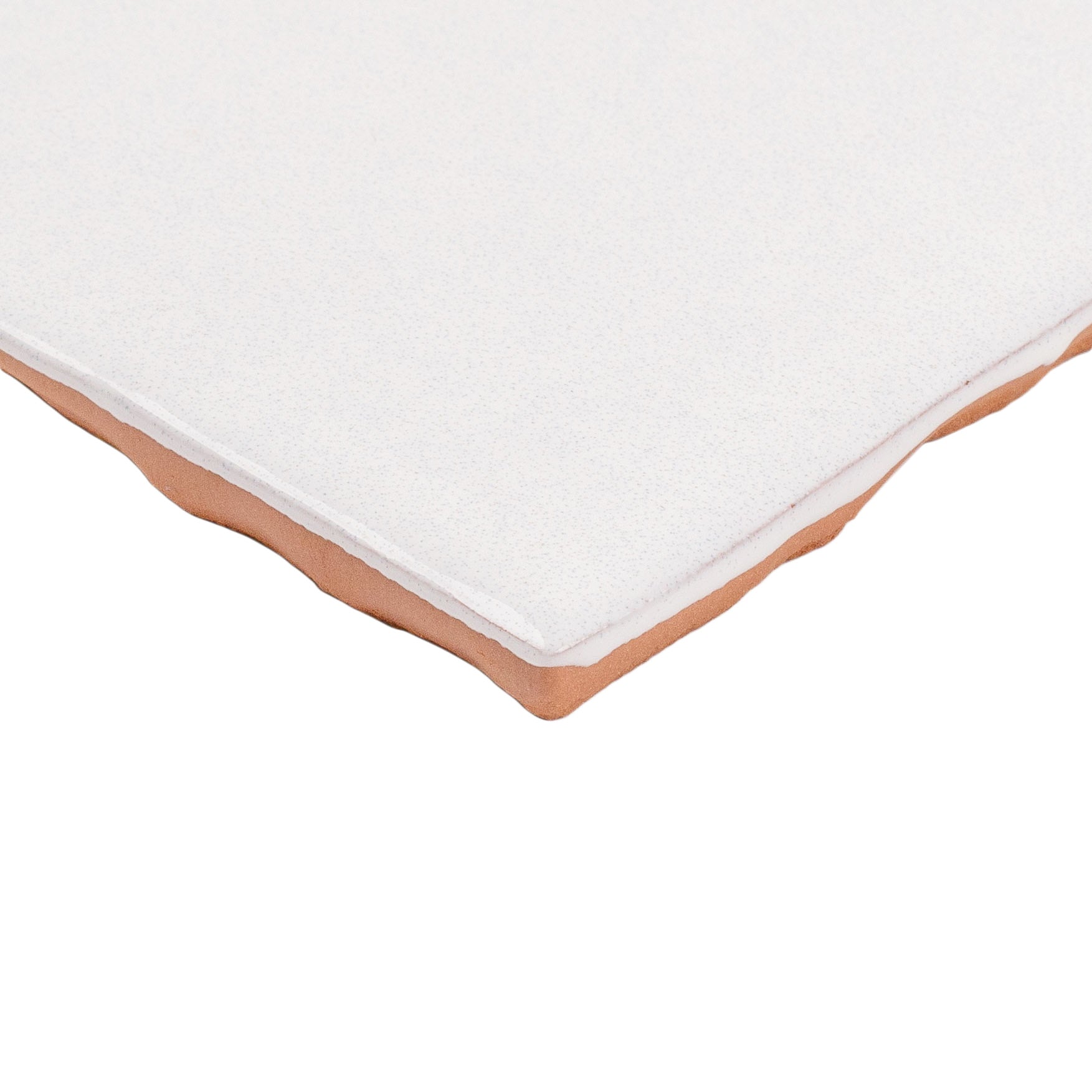 White Glossy Ceramic Tile with red clay base in small format from Small Format Tiles and Zel Glazed Ceramic Tiles collections