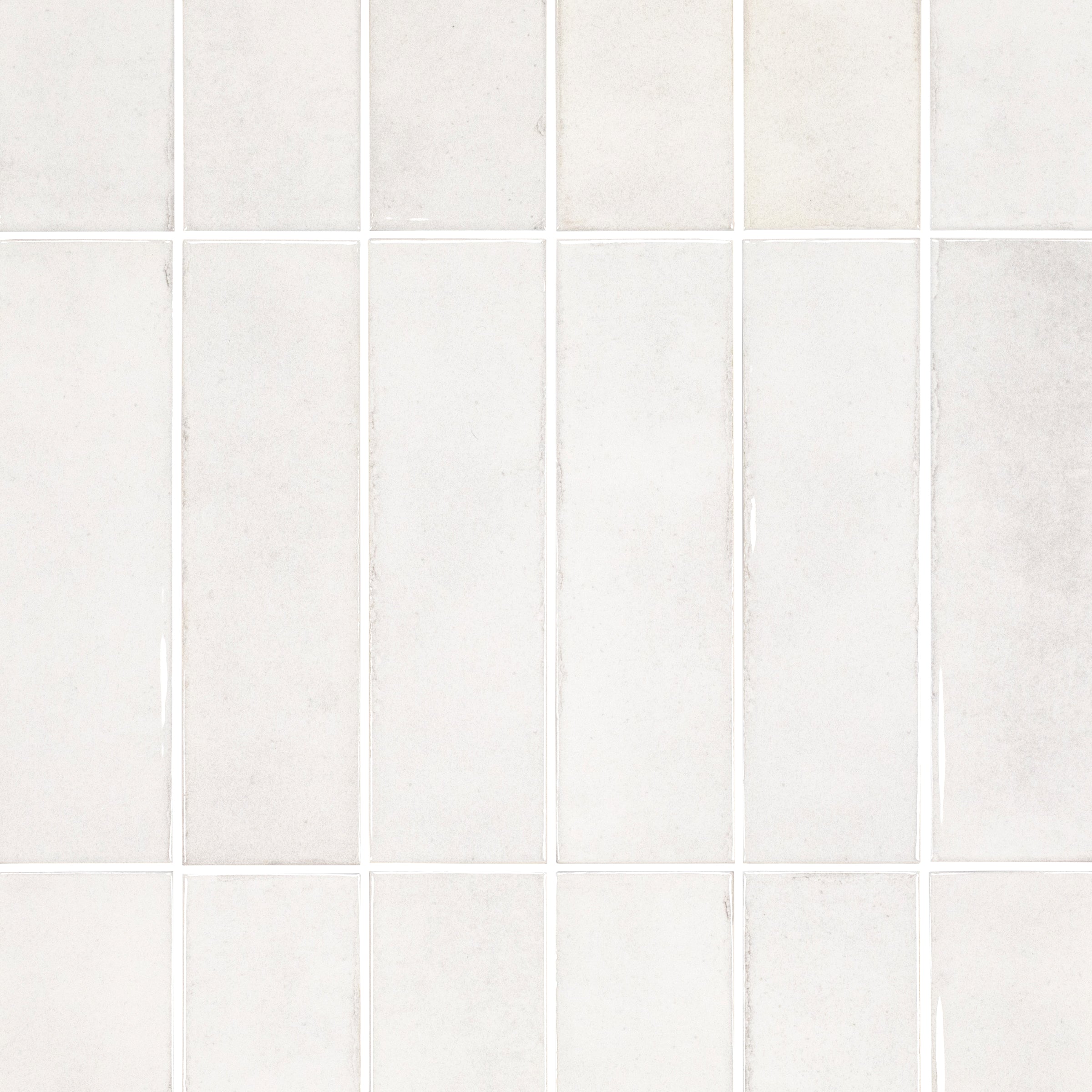 Shallow Glossy Porcelain Tile in white with subtle texture from Small Format Tiles, Porcelain, New Arrivals, GREY collections