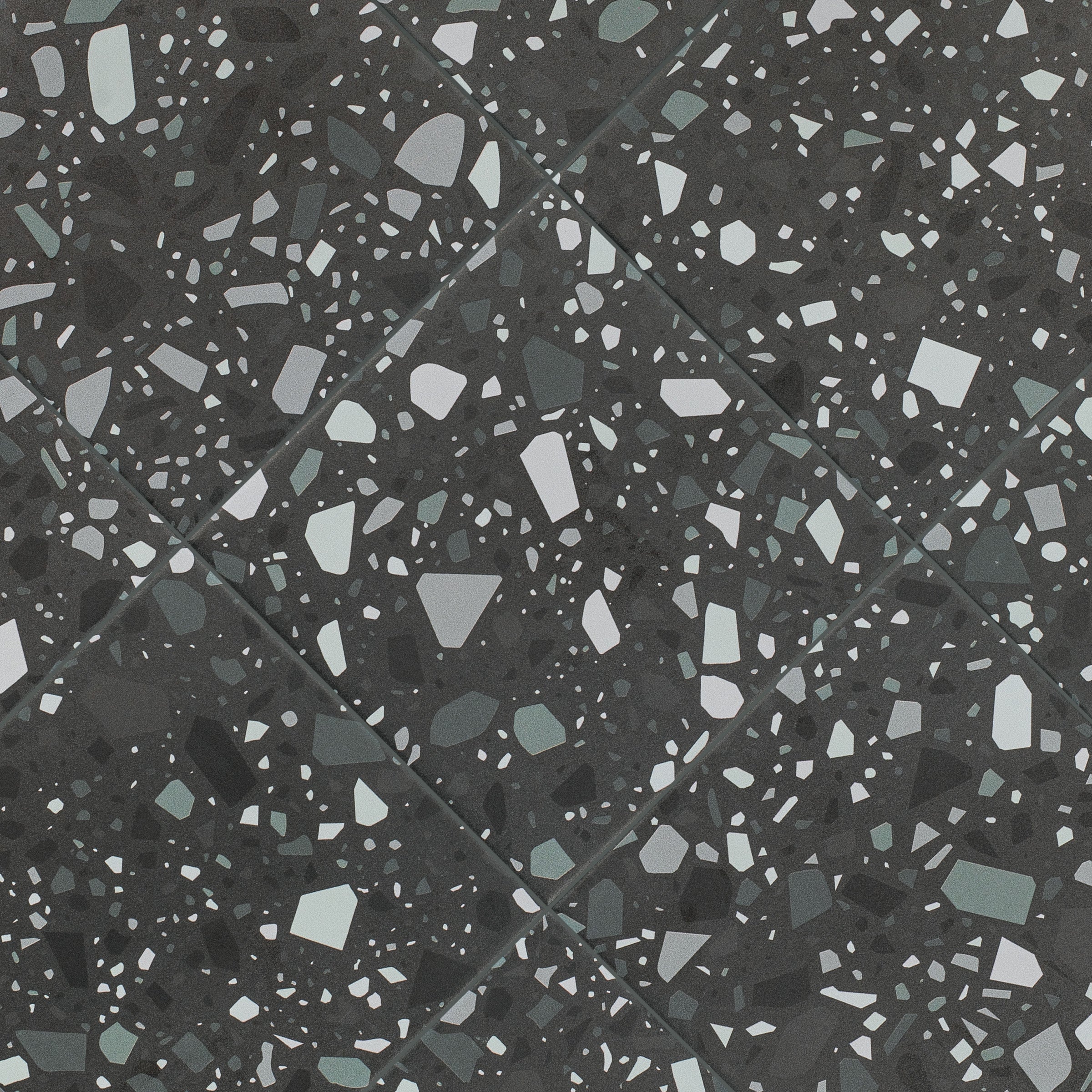 Black 2 Confetti Porcelain Tile in Porcelain collection with a speckled ceramic look for stylish flooring options.