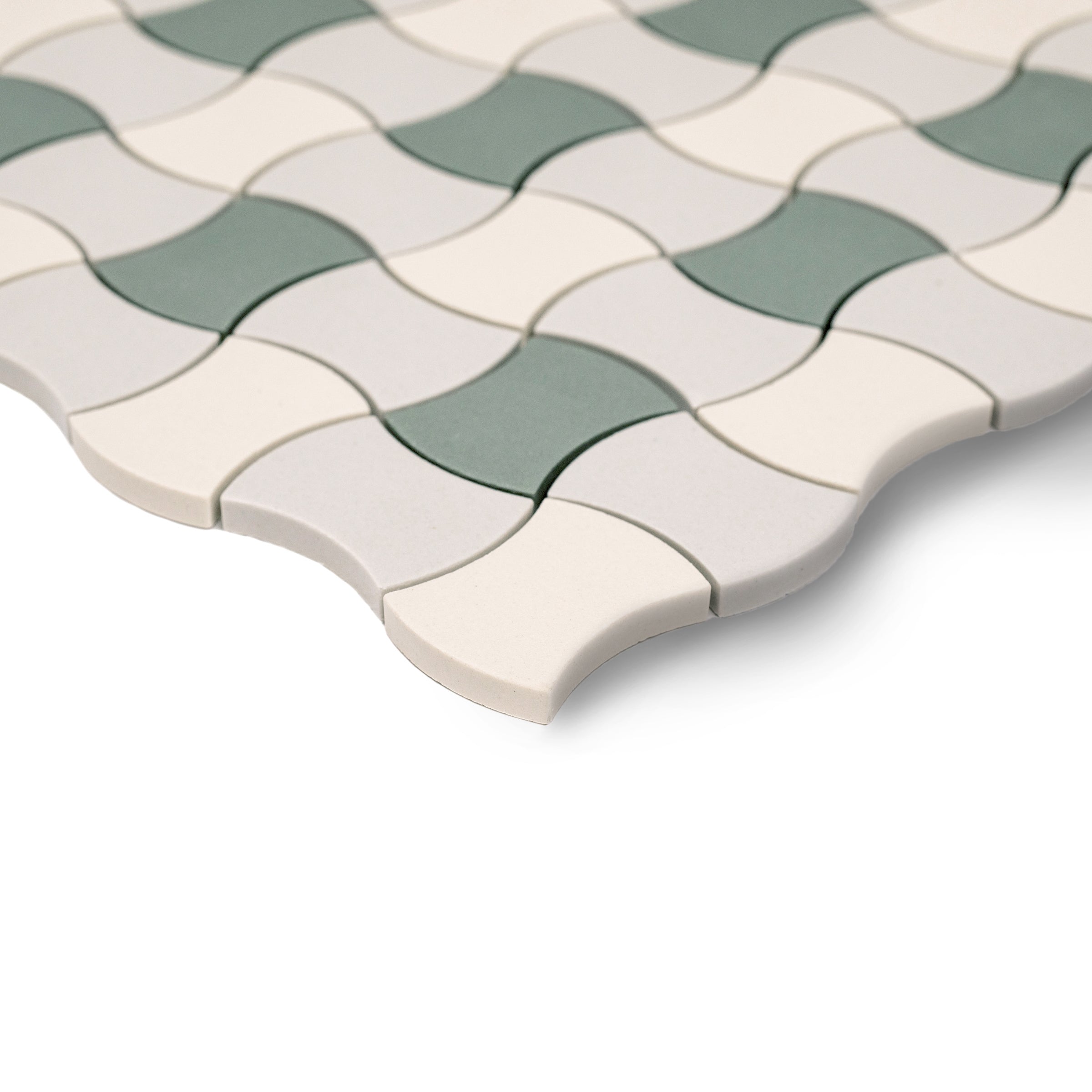 Green Cream Fog Forma Butterfly Porcelain Mosaic