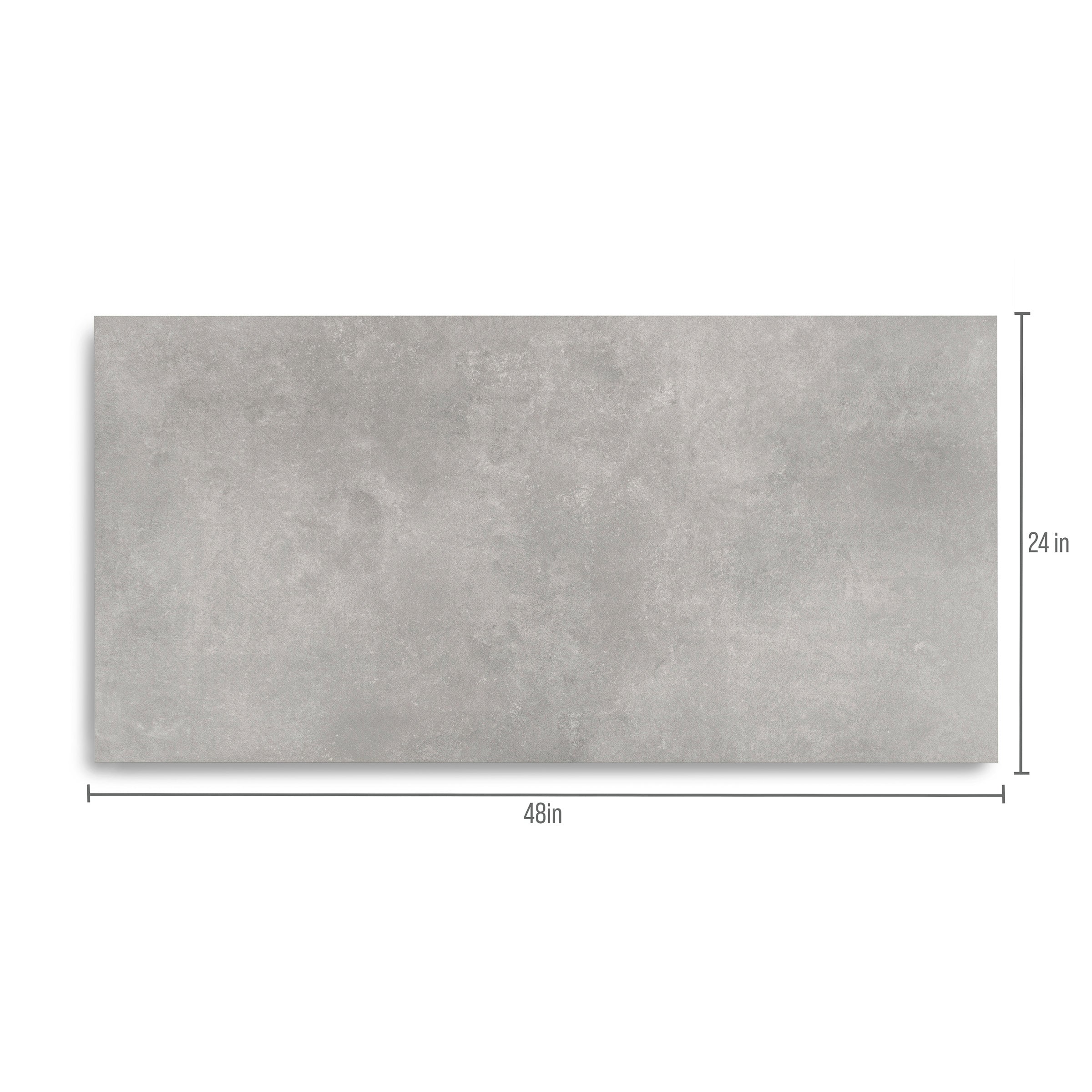 Ash Cement Look Matte Porcelain Tile in gray tones with subtle clouded and veined texture from Large Format Tiles collection