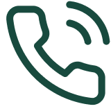 Dark green phone handset icon with curved sound waves indicating an active or outgoing call on transparent background