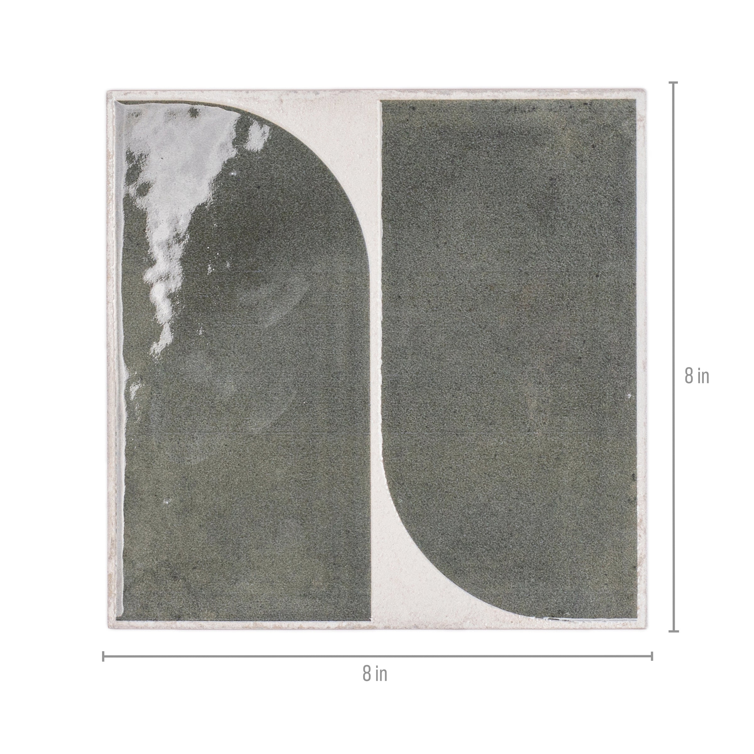 Tracks Gloss Porcelain Tile with green and white geometric shapes from Small Format Tiles and Artifacts Porcelain collections